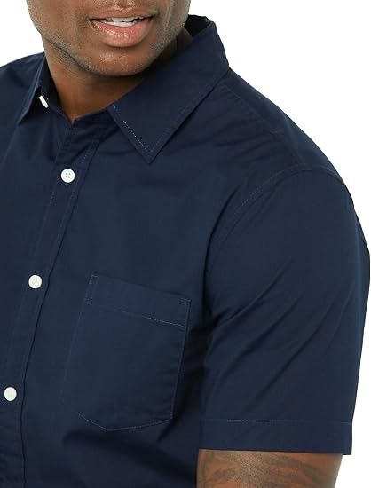 Immagine di Navy Blue Short Sleeve Button-Up Shirt 4